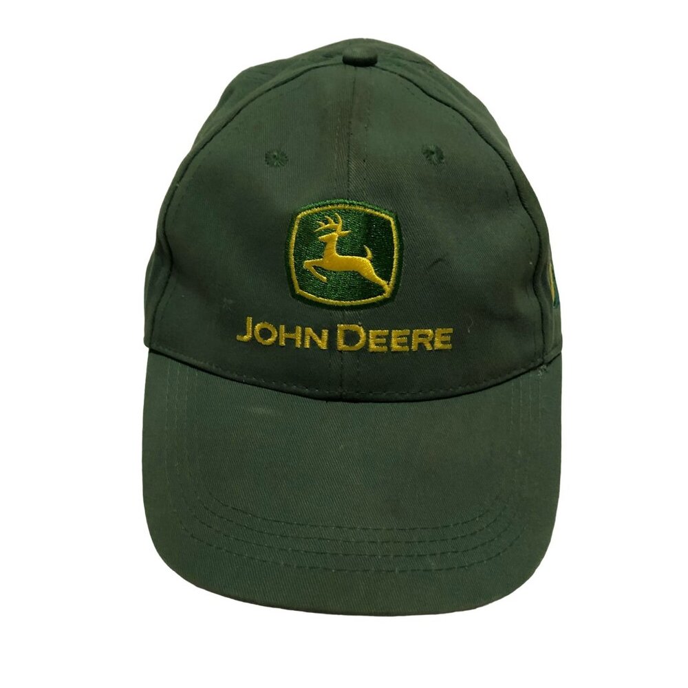 Green John Deere Adjustable Hat Cap Farmer Rancher Nothing Runs Like a Deer Mens